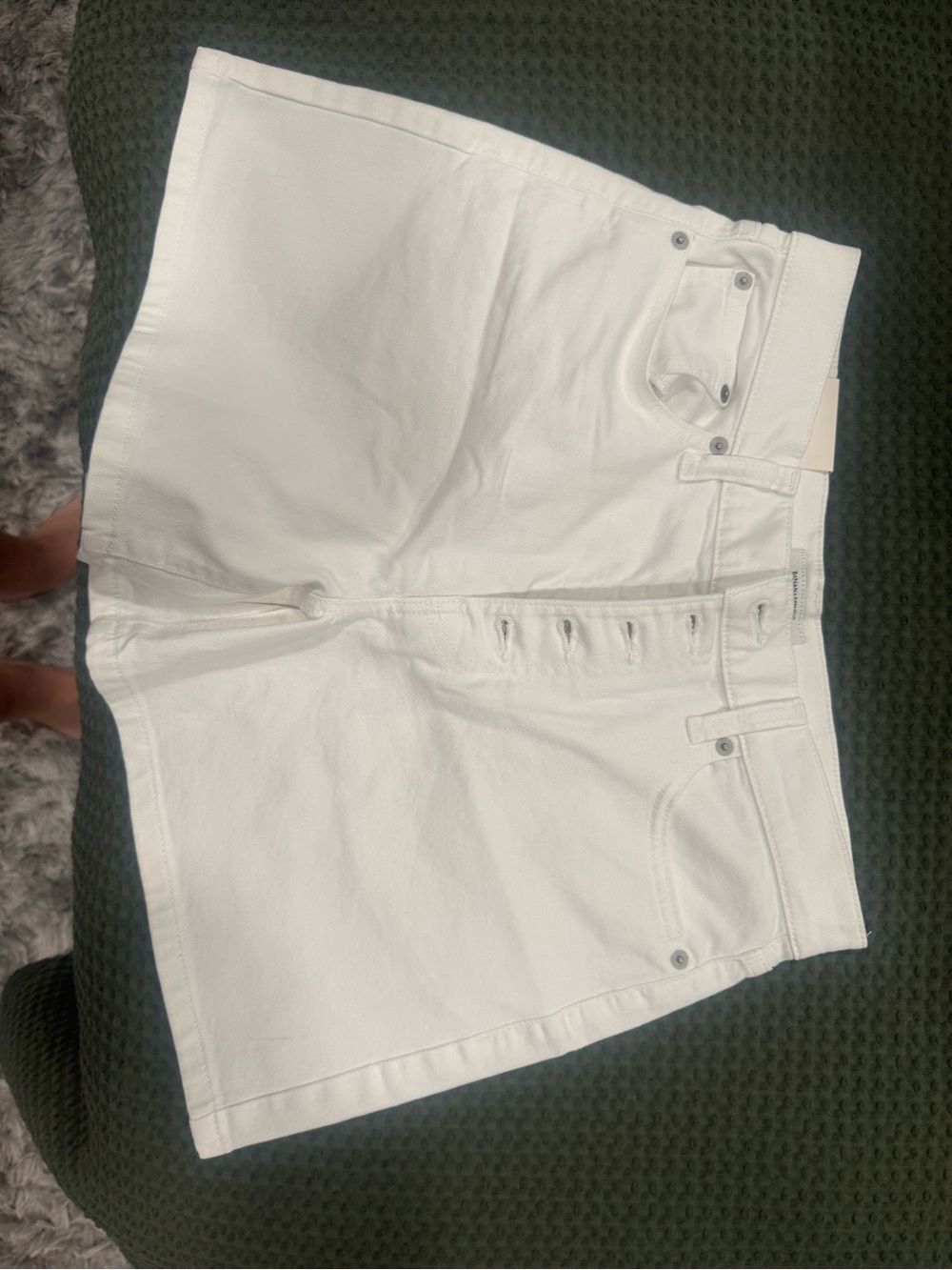Banana Republic White Button-Front Denim Shorts
